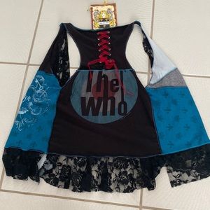Vintage Styles Ever After handmade The Who black lace vest OS